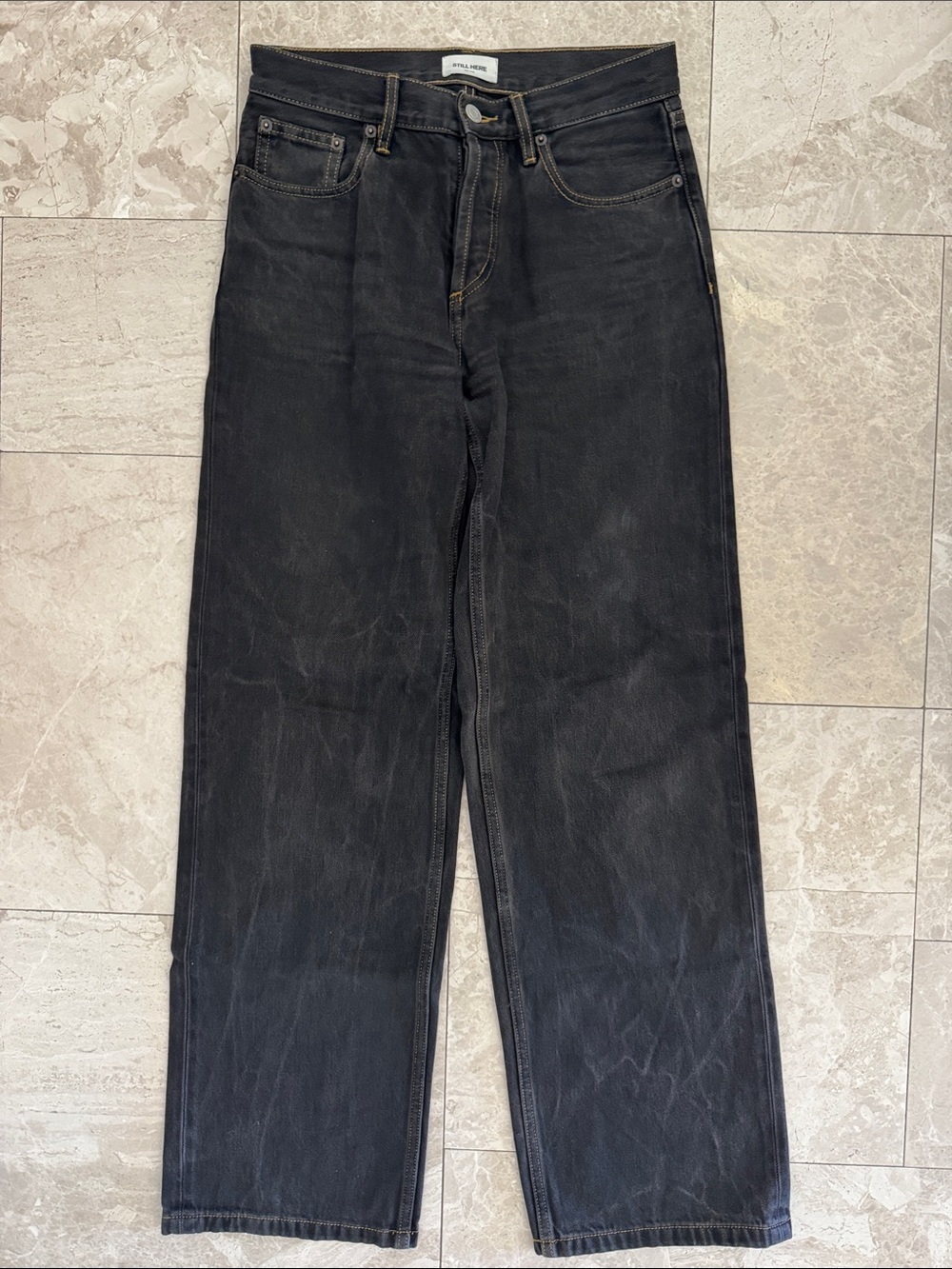 Still Here Everyday Jeans Washed Black straightleg size 25